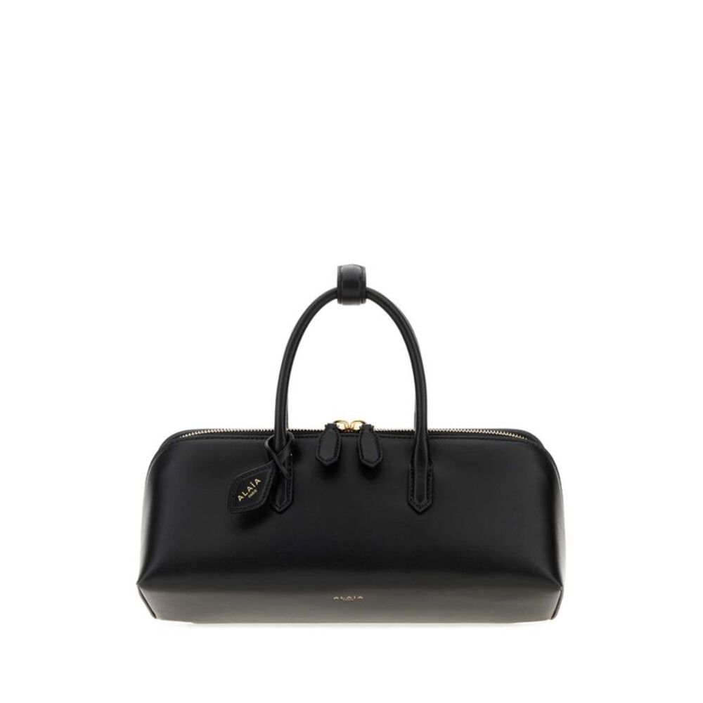 Alaia Women Black Leather Small Delta Handbag